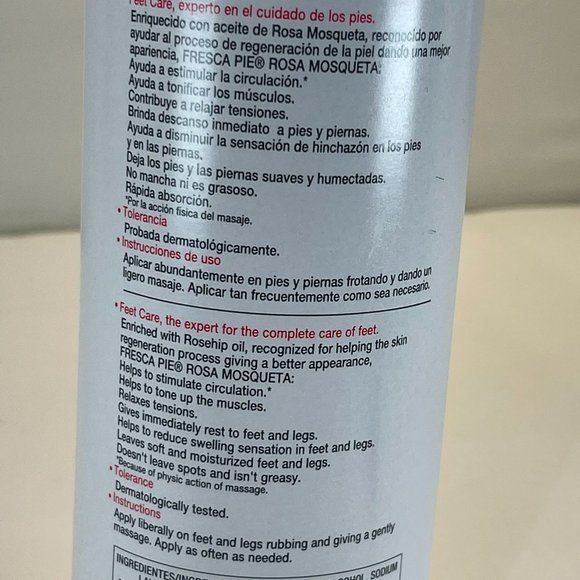 STANHOME FRESCA PIE ROSEHIP OIL TIRED FEET & LEGS LOTION 930 ML ROSA MOSQUETA - Picture 3 of 6